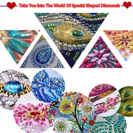 Zerodis Diamond Painting Clock, DIY Painting Kit with Flower Mandala Pattern Art Decorative Painting for Home Coffee Shop Restaurant Office Wall