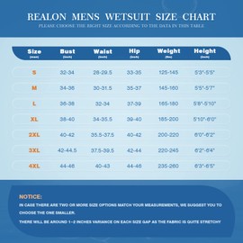 REALON Wetsuit Men 5/4mm Neoprene Full Body Thermal Scuba Diving Suits, 3/2mm Womens One Piece Wet Suit Cold Water Swimsuits for Surfing Snorkeling Swimming