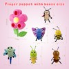 6pcs Insect Finger Puppets Bringing a Flowers House，Novelty Animals Toys