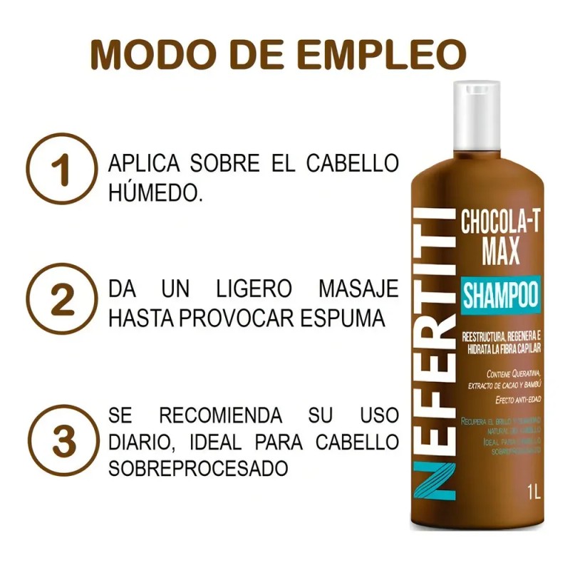 Nefertiti Shampoo P/cabello Maltratado Chocola-t Max 1l