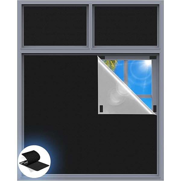 Blackout Curtains for Bedroom, 39" x 58" Portable Black Out