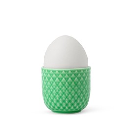 DANMARK LYNGBY Porcelain Egg Cup - Ceramic Holder for Soft Boiled Eggs - Decorative Breakfast Server - Cute & Colorful Egg Cups for Kids & Adults - Ideal Gift for Breakfast Lovers (Green)