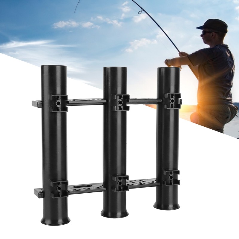 Outdoor Fishing Vertical 3‑Link Fishing Rod Rack Storage Holder Pole