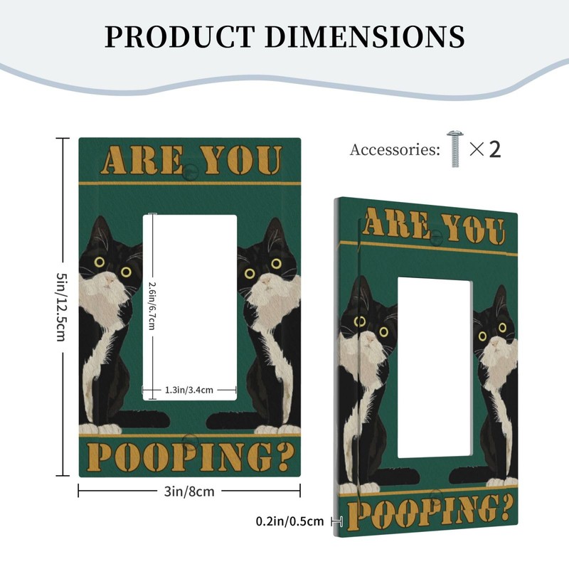 Spshian Fun Black Cat Are You Pooping Outlet Covers Single