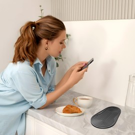 Blleshelfl Silikon Abtropfmatte für SodStream Duo, E-Duo, rutschfeste Unterlage aus BPA Freiem Silikon, Schwarz, Küchenzubehör Tropfmatte