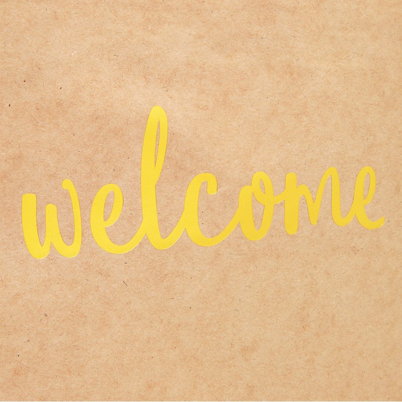 Gold Foil Welcome Gift Bag with Tissue Paper (Kraft, 15