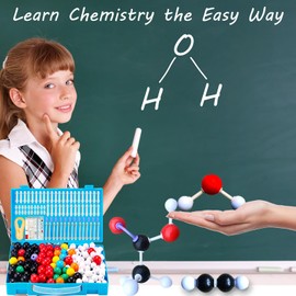 EXBEPE Chemistry Molecular Model Kit 452pc with C60,Educational Science Set Learning Chemistry Atoms,Bonds and Structures Teaching Aids School Supplies