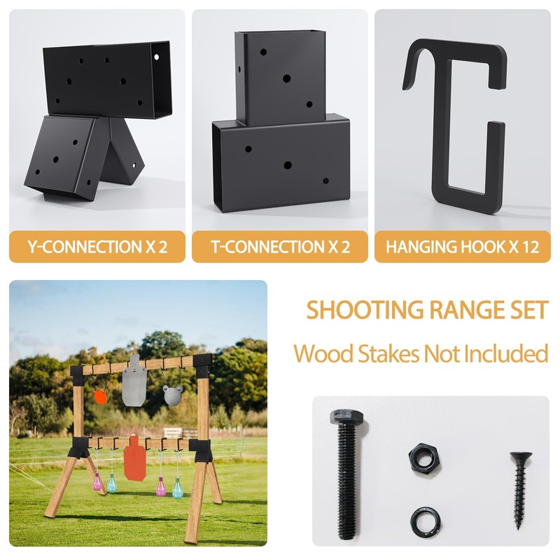 POSTYBAY 2x4 Target Stand Brackets Set, Heavy Duty Y &