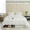 BISELINA Waffle Weave Bed Skirt, 14" Tailored Draped Basic Dust