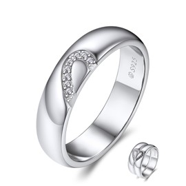 MomentWish Couple Rings, Matching rings for Couples,Black Moissanite Diamond Mens Wedding ring Mens Promise Rings 65(20.6)