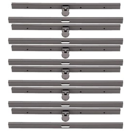 Fydun Pack of 6 Pocket Clasps Wallet Metal Wallet Frame Straight Side Luggage Clip Buckle and Bag Clip (19 cm) (Gun-Grey)