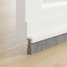 Detachable Fine Bristle Brush Draft Stopper for Entryways and Door Bottoms 1m Black Small 2ea