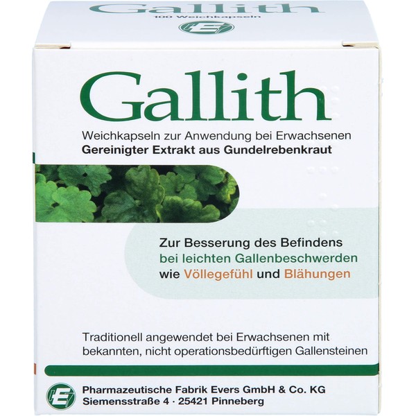 E Gallith Weichkapseln zur Besserung des Befindens bei leichten Gallenbeschwerden, 100 St. Kapseln