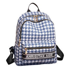 PORRASSO Fashion Backpack Women Daypack Rucksack Ladies Lightweight Backpack Nylon Knapsack for School Travel Daily Use Blue