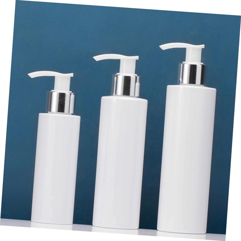 IWOWHERO 3pcs White Lotion Pump Bottles Refillable Travel Containers for