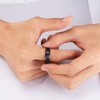 King Will 7mm Stainless Steel Ring Black Plated Matte Finish&Polished