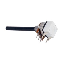 WITTKOWARE Mono Potentiometer with Switch, Long Plastic Axis (6 x 56 mm) and Nut, 10 Kilo-Ohm, ±20%, Linear, 0.4 W