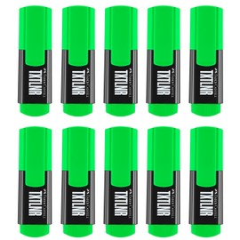 FABER-CASTELL 205254 Highlighter Set TXTLNR Green, 10 Neon Markers for Children and Adults