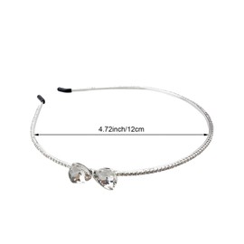 Auswalar 2PCS Fashion Rhinestone Headband with Bow Crystal Wedding Headband Metal Hair Accessories for Girls Women Teens