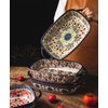 Bicuzat Vintage Style Pottery Bakeware Ceramic Casserole Dish Baking Pan