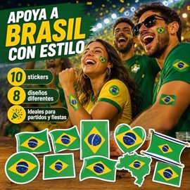 Set de 90 Tatuajes Temporales de Brasil para Aficionados - 10 Hojas de 6.8x12cm de la Bandera Brasileña, Accesorios de Animación para Fútbol y Eventos