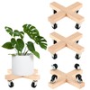 lucpur 3 Pack Wooden Plant Caddy with Wheels 12 Inch