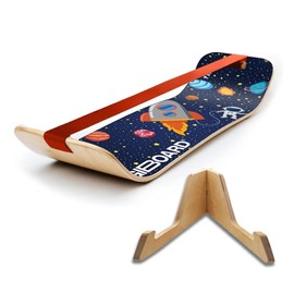 GIBBON GiBoard Balance Board with Stand for Adults & Kids - Slackline Workout Equipment Home Gym - Wooden Wobble Board Balance Trainer - Standing Desk Exercise, Yoga, Agility, Pilates, Core, Snowboard