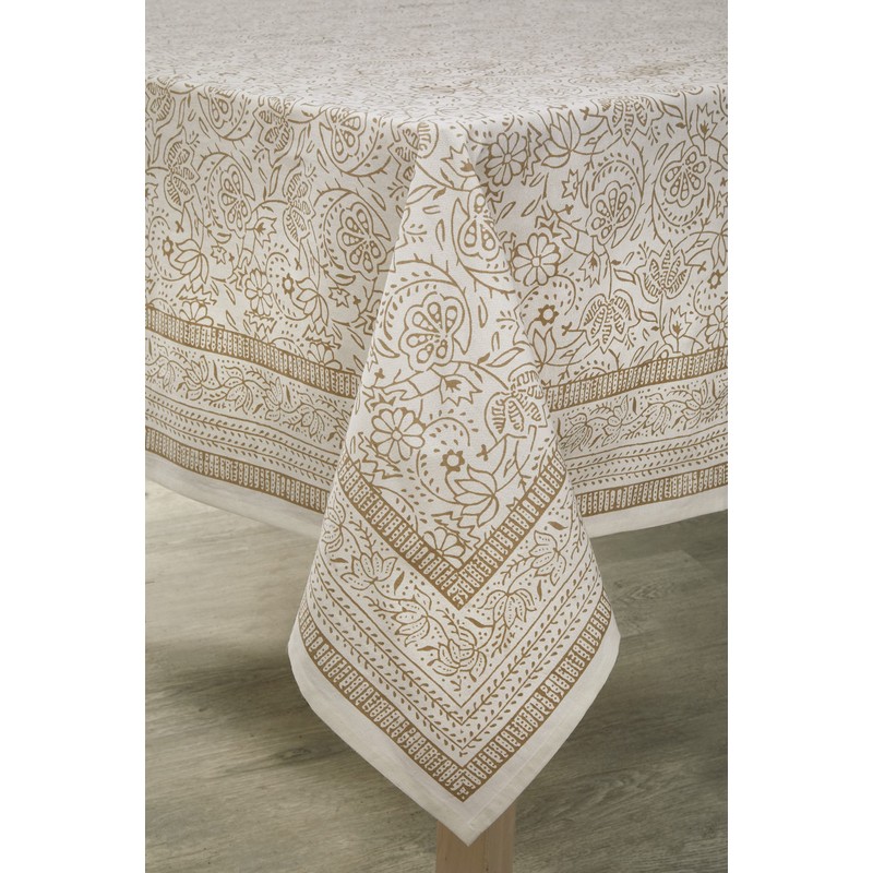 MySmartBuy Square Cotton Tablecloth - 52x52 Pink Squared Indian Hand