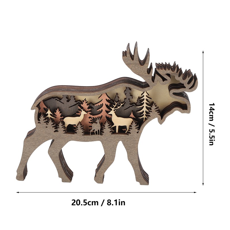 3D Wood Carving Animal Multi Layer Forest Animal Wood Carving
