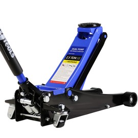 2.5 Ton Floor Jack, Professional Low Profile Hydraulic Jack, Steel Racing Floor Jack with Dual Piston Quick Lift Pump, 2.5 Ton (5,000 lb) Capacity, Lift Range 3.5"-19.5"