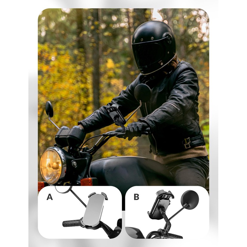 ROCKBROS Motorcycle Phone Mount Holder with Security Lock, Shockproof, Adjustable