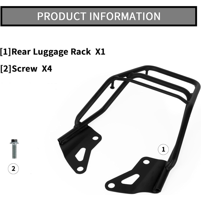 PSLER Rear Luggage Rack for Grom MSX125 2016-2020, Motorcycle Iron
