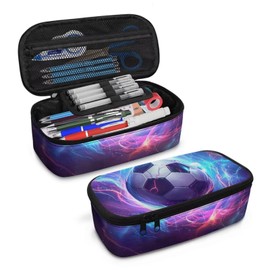 COEQINE Blue Baseball Pencil Case Boys Pencil Case for Kids Age 8-12 Years, Football Cyberpunk Blue Pink, Unit size, pocket organizer