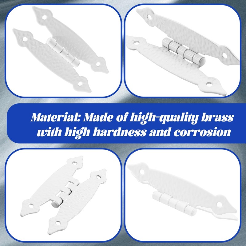 Waziaqoc 2Pcs H Cabinet Hinge, White Offset Hinge Hammercraft Flush