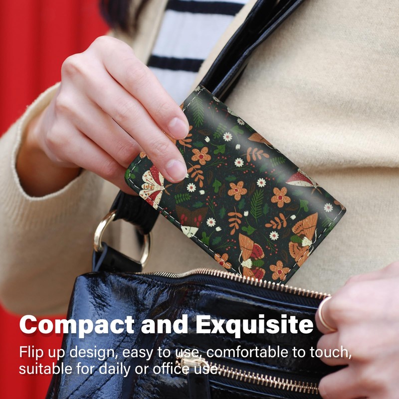 FORYEE Business Card Holder, RFID Blocking PU Leather Wallet with