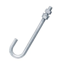OTTFF 4 Pack 5/8"-11 x 9-7/8" J Bolt Anchor for Concrete Post Deck Fence, Porch, Hot Dipped Galvanized Steel Foundation Bolt