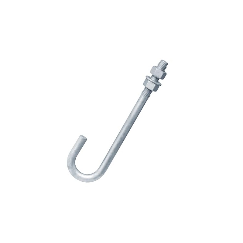OTTFF 4 Pack 5/8"-11 x 9-7/8" J Bolt Anchor for