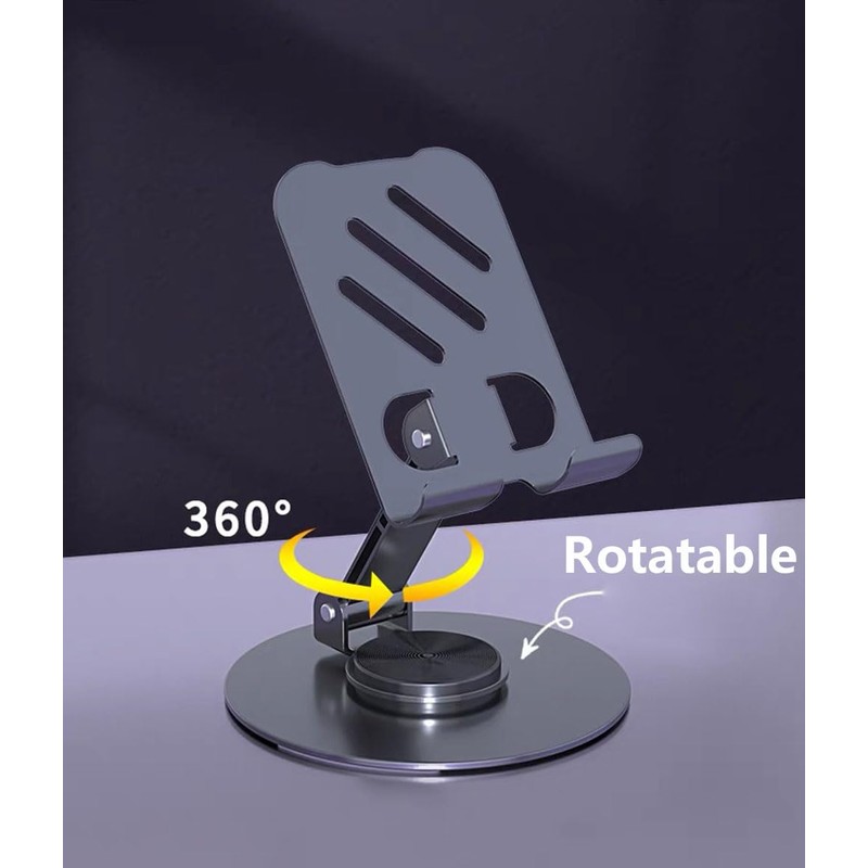 JUEJUEZI Foldable Cell Phone Stand, Metal Portable Phone Holder, Fully
