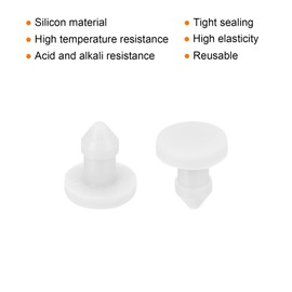 MECCANIXITY Silicone Snap in Locking Hole Plugs,Rubber Panel Seal Cover Flush Type Panel Round for Kitchen Rubber Bulkheads Waterproof Sealing Plugs 3.5mm/0.14 Inch Diameter White,Pack of 50