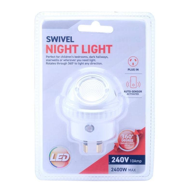 LED Night Light Plug in Auto Sensor Swivel Head