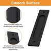 MOROBOR Rectangular Recessed Sliding Door Pulls, 4pcs Matte Black Flush