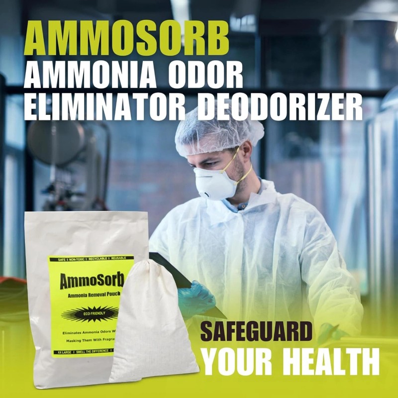 AMMOSORB Reusable Ammonia Odor Eliminator Deodorizer Pouch: Treats 150 Sq.