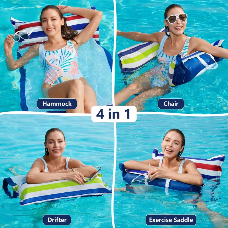 Jasonwell Inflatable Pool Hammock Float - 2 Pack Water Hammock