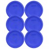 Pyrex 7201-PC 6" Cobalt Blue 6 Pack Plastic Cover Lid
