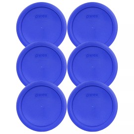 Pyrex 7201-PC 6" Cobalt Blue 6 Pack Plastic Cover Lid New for 4 Cup Glass Bowl