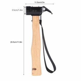 Claw Hammer, Claw Hammer with Wood Handle, Straight Claw Hammer Multi‑Functional Carbon Steel Claw Nail Hammer Hand Repairing Tools for House DIY Outdorrs Camping