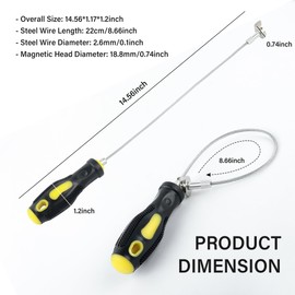 Aokdom Flexible Magnetic Oil Drain Plug Removal Tool,14.5inch Oil Drain Plug Tool with Strong Magnetism,Must Have Car Tools Fit Most Oil Pan Plug Screw Removal