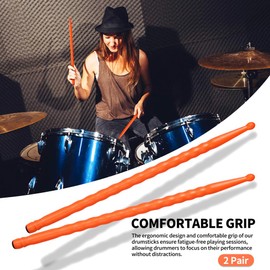 Drum Sticks 5A Drumsticks (2Pack-Orange)