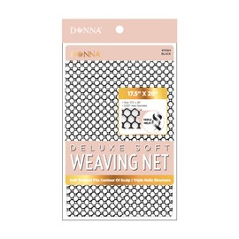 Donna Deluxe Weaving Net 17.5" X 26" Black Weaving Net for Crochet Hairstyles Womens Crochet Cap Womens Weaving Net for Hair Black Wig Cap for Hair, 1PC | DONNA