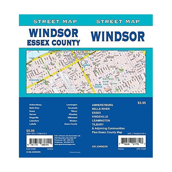 Windsor / Essex County, Ontario Street Map